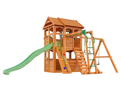 Детская деревянная площадка для дачи «Клубный домик 2 с рукоходом»