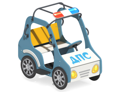 Качалка на двойной пружине Машинка ГАИ 1