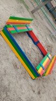 Детская песочница Славушка цветная/бесцветная деревянная