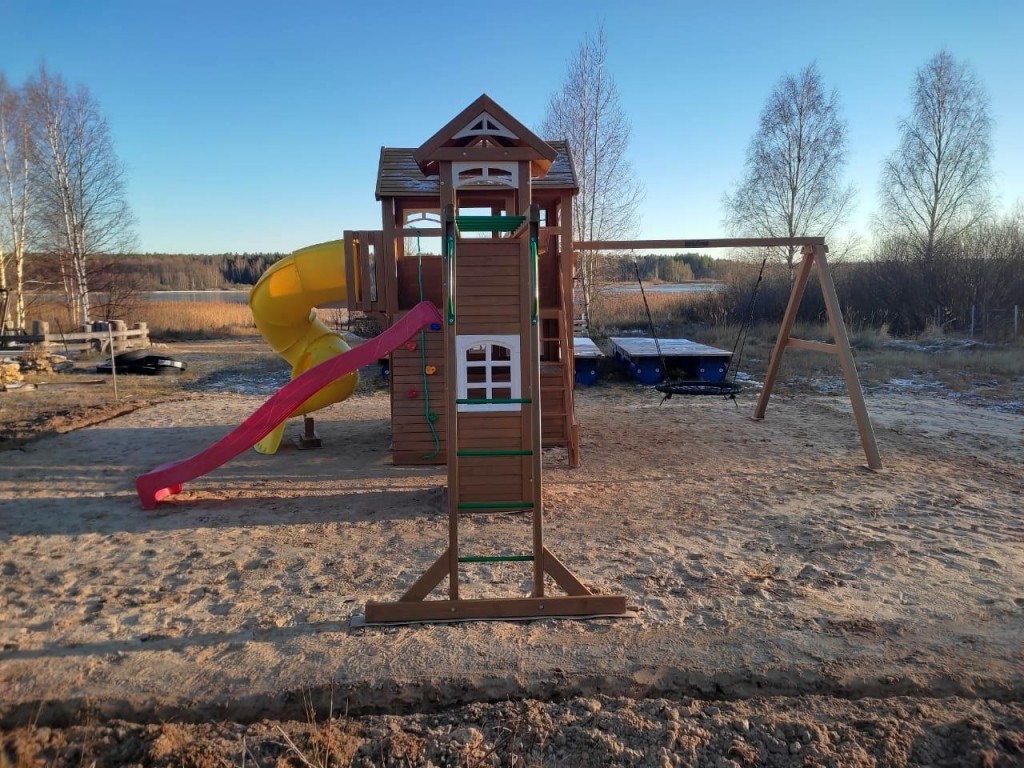 Детская деревянная площадка Клубный домик Макси с трубой Luxe - вид 4