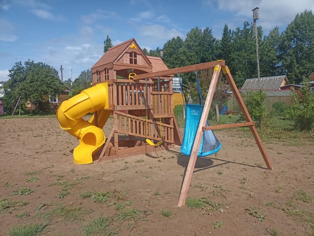 Детская игровая площадка Пейзаж 6 с трубой и спуском - вид 1