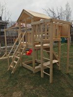 Детская игровая площадка Савушка Мастер-4 из деревянных брусьев