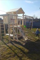 Детская игровая площадка Савушка Мастер-4 скалодром с канатом