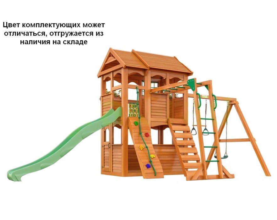 Детская деревянная площадка для дачи «Клубный домик 2 с рукоходом»
