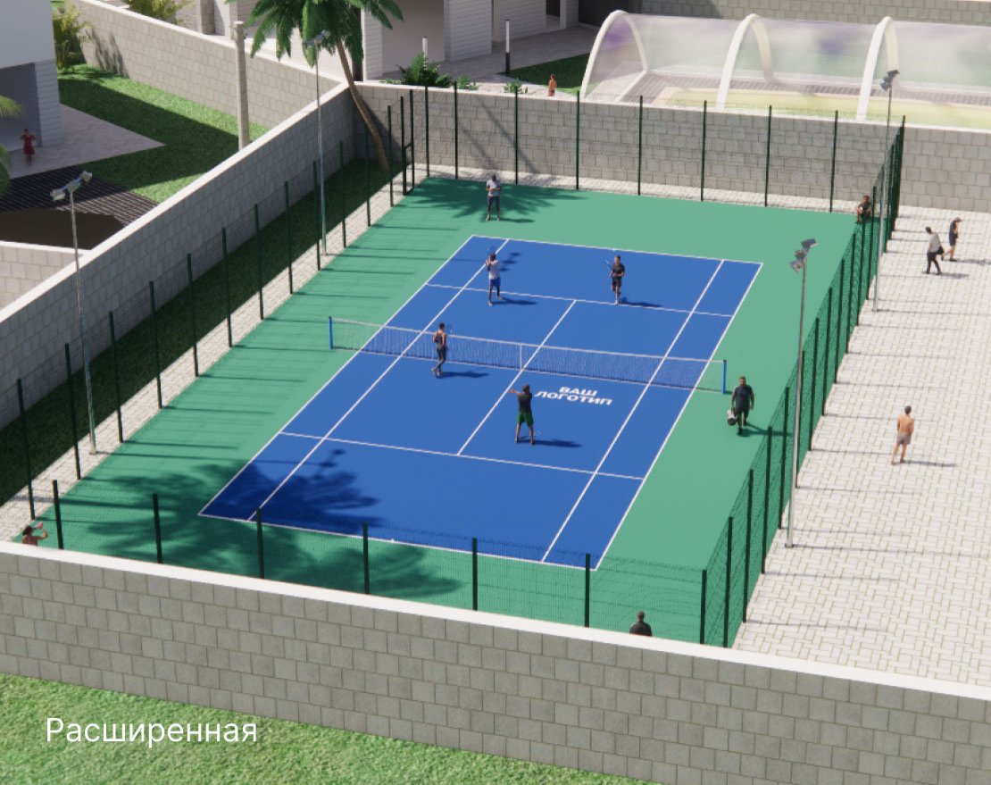 Теннисный корт TORUDA T-1 HARD (37х19, игровое поле 24х11) - вид 3