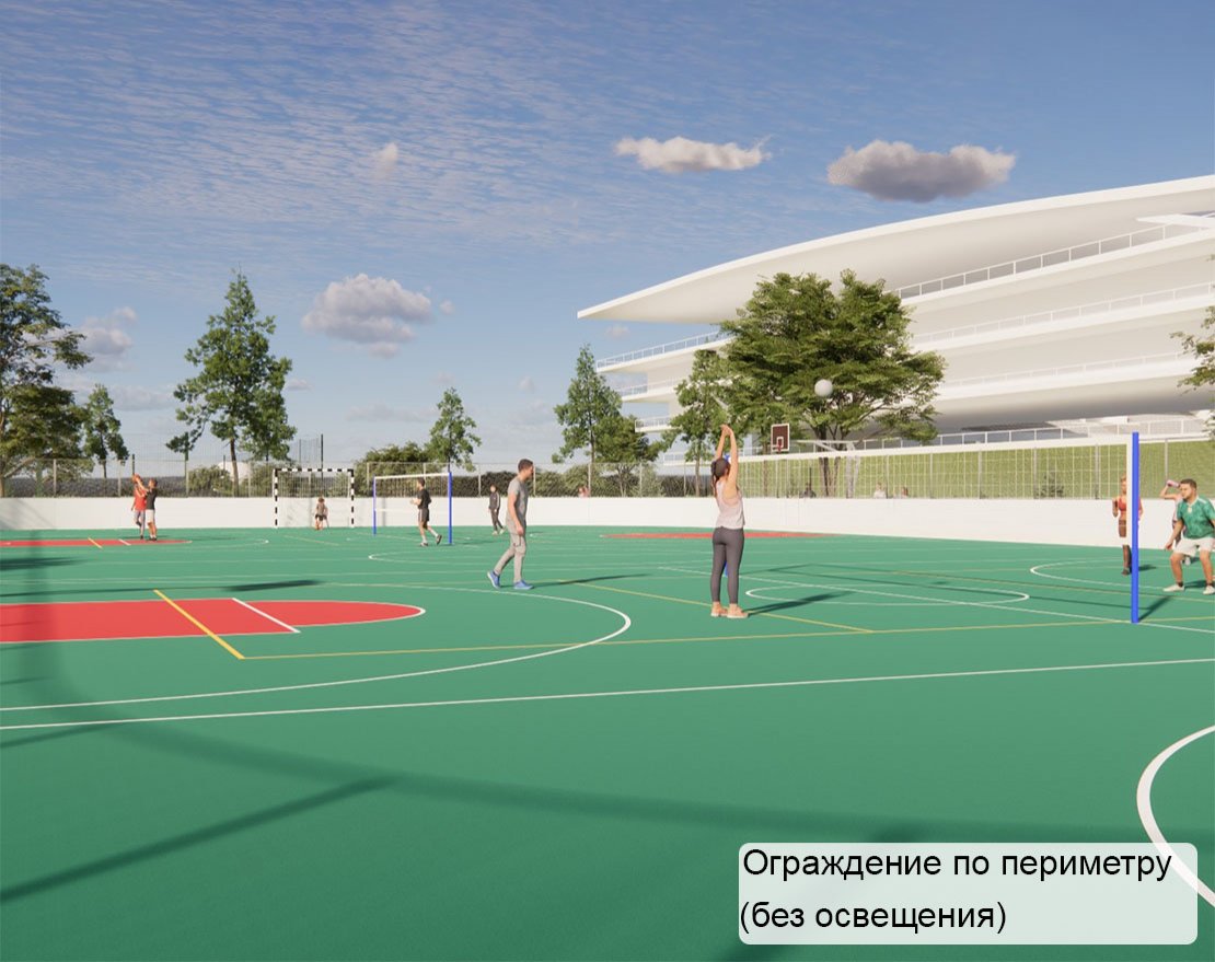 Универсальная хоккейная коробка HC-3 (30x60 м) бесшовное покрытие - вид 5